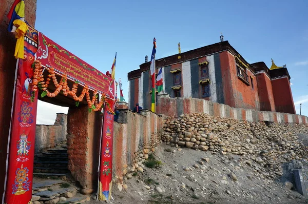 Tsarang Upper Mustang Nepal August 2014 Gate Prayer Entrance Tsarang — 图库照片