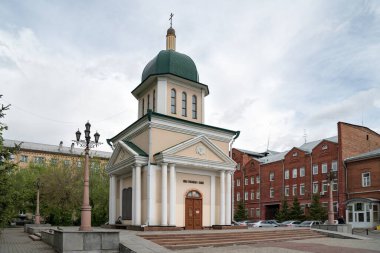 Solunsky 'li Kutsal Şehit Demetrius' un polis şapeli. Krasnoyarsk, Krasnoyarsk Bölgesi. Rusya.