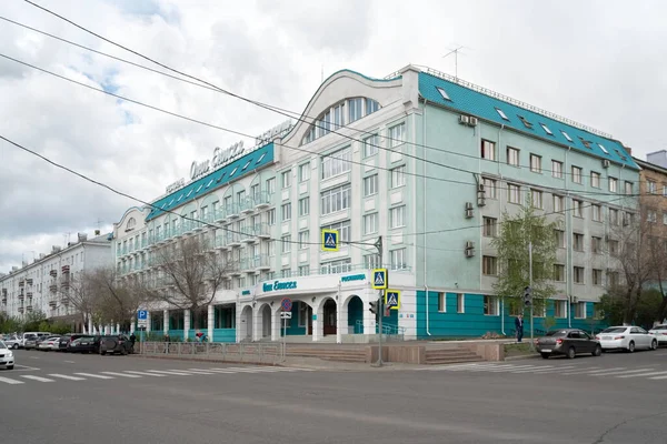 Krasnoyarsk Krasnoyarsk Territory May 2019 Hotel Yenisei Lights Stalin Era — Stock Photo, Image