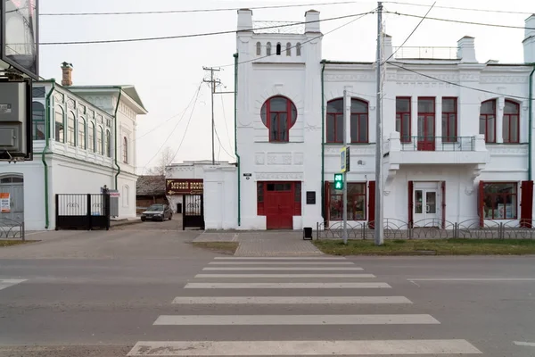 Jeniseisk Gebiet Krasnojarsk Oktober 2019 Ein Fußgängerüberweg Führt Zum Historischen — Stockfoto