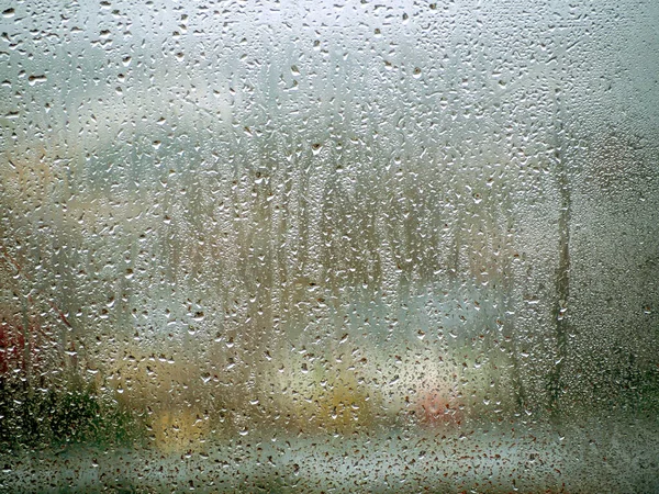 Gotas de lluvia en ventana — Foto de Stock