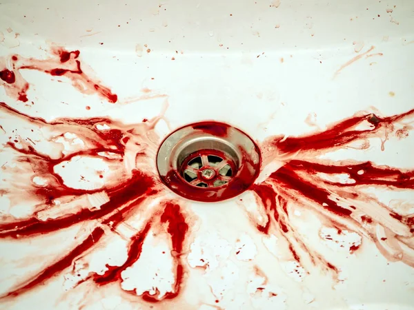Bleeding Blood In Bathroom — Stock Photo, Image
