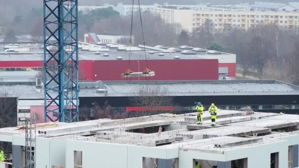 Byggarbetsplats för hus — Stockvideo