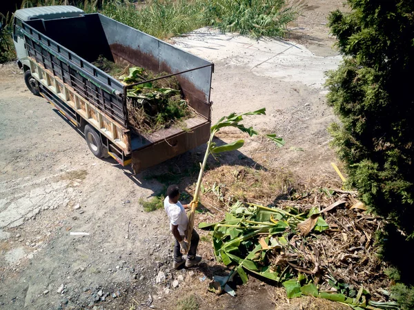 Exploitant agricole travaillant à la ferme — Photo