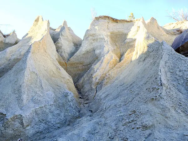Abandonada Pedreira Rummu Estónia Montanha Areia Branca Pedras Erosão Pedreira — Fotografia de Stock