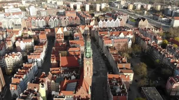 Fly Empty City Gdansk — Stock Video