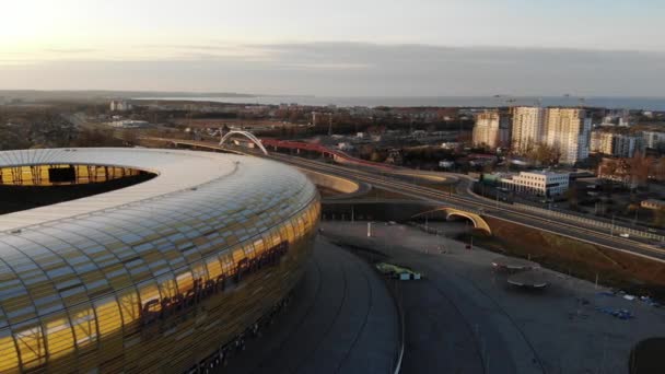 Estádio Futebol Gdansk Cima — Vídeo de Stock