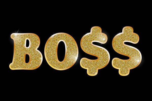 BOSS, gold letters, vector — Stock Vector