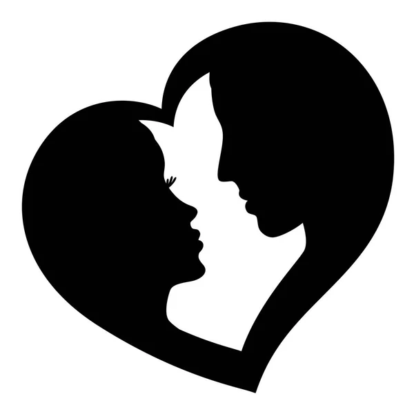 Couple in love, vector logo — Stock Vector