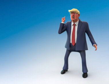 12 Kasım 2016: Donald Trump karakter portresi. 3D çizim
