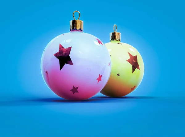 Weihnachten Plastikspielzeug isoliert. Bauble 3d gerendert — Stockfoto