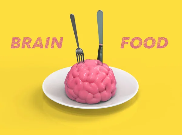 Alimento cerebral Ilustración 3D — Foto de Stock