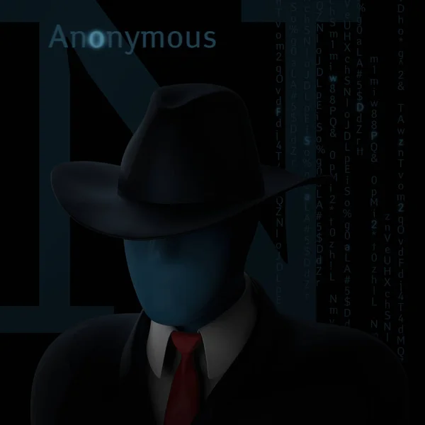 Anonimowa anonimowy haker w ciemności — Zdjęcie stockowe