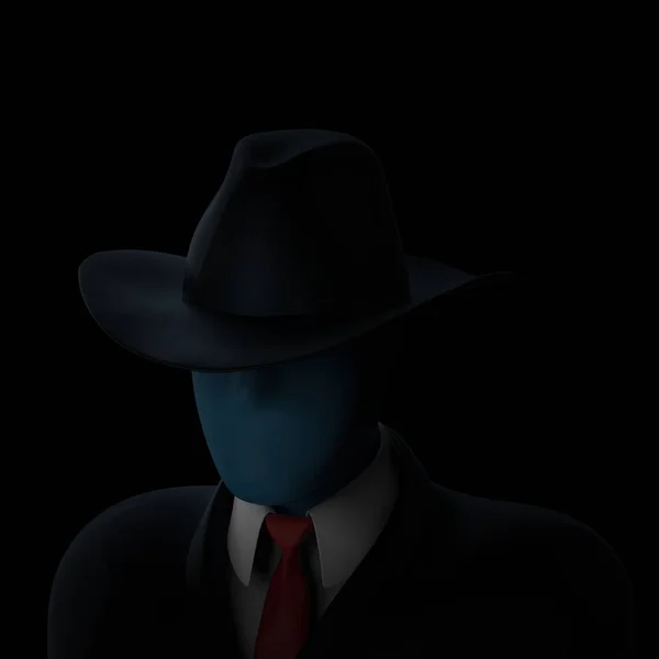 Hacker de computador anônimo sem rosto na escuridão — Fotografia de Stock
