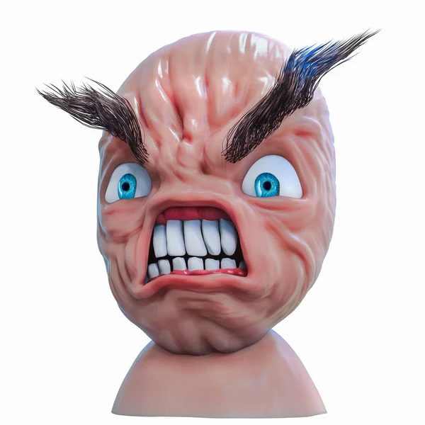 Internet meme Rage Anger face. 3d illustration — Φωτογραφία Αρχείου