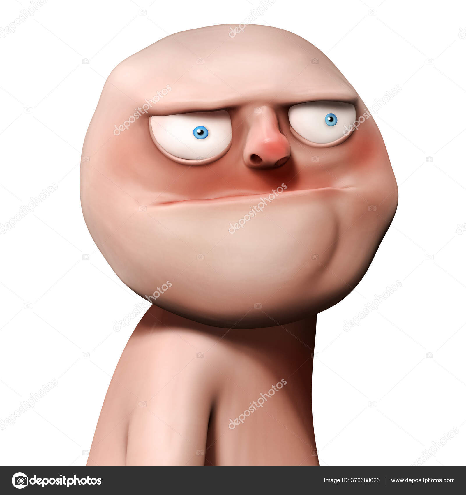 Meme Poker Face Ilustração Isolada Branco — Foto © mottive #370688026, image size:1600x1700