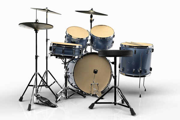 Digital illustration of a drums set