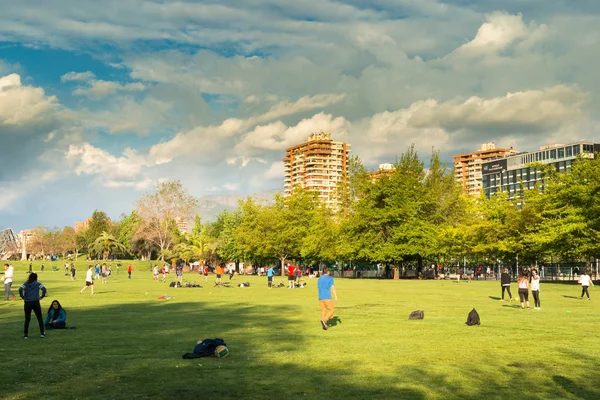 Santiago Region Metropolitana Chile Október 2017 Emberek Összegyűjtése Gyakorlati Sport — Stock Fotó