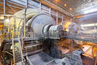 Copiapó, bölge de Atacama, Chile - 17 Ocak 2012: Top Candelaria bakır benim kuzey Şili araştırma bölgesinde Mills'te.