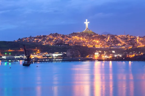 Panoramic View Coquimbo Third Millennium Cross Top Vigia Hill — Stock Photo, Image