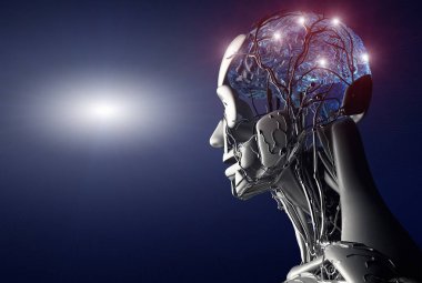 Yapay zeka kavramı temsil eden 3d render