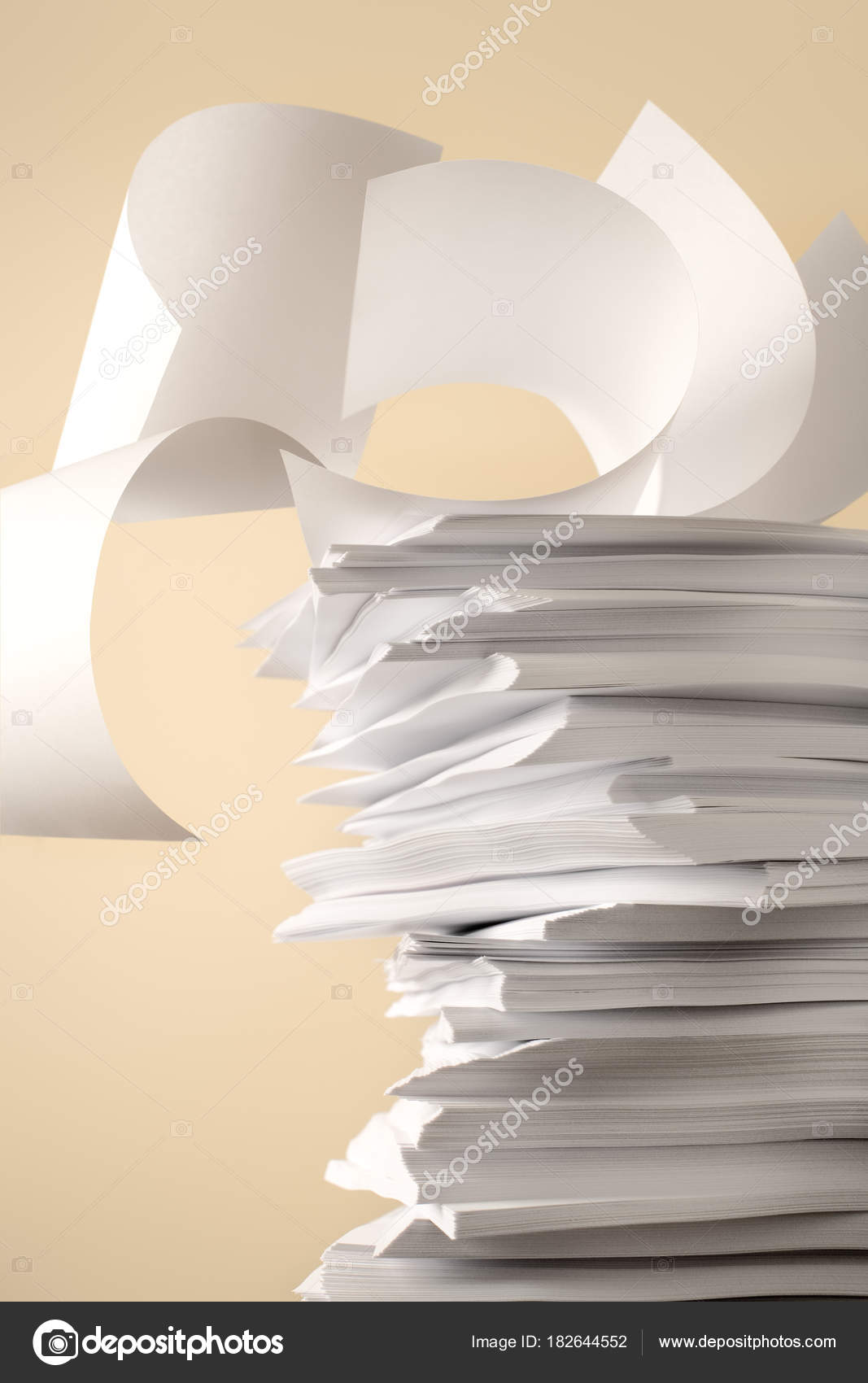 Stack Papers Plain Color Background Stock Photo C Tifonimages