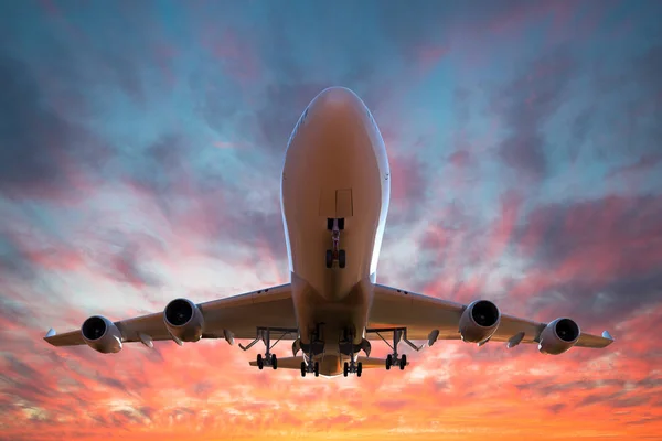 Render Passenger Airplane Take Sunset — Stock Photo, Image