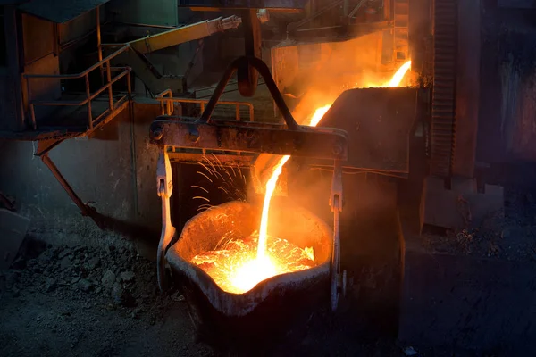 Pouting Molten Copper Copper Mill Chile — Stock Photo, Image