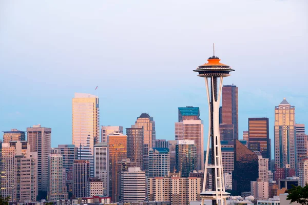 Silhuett Downtown Seattle Washington State — Stockfoto