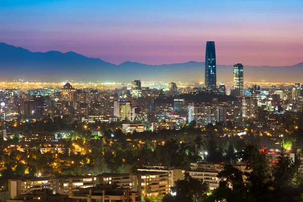 Vista Panorámica Santiago Chile Con Los Ricos Distritos Las Condes — Foto de Stock