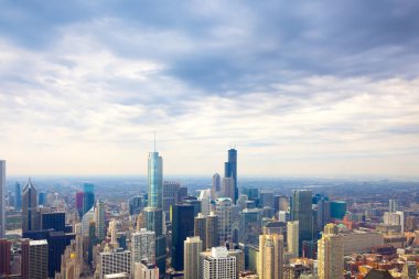 Downtown Chicago, Illinois, ABD Skyline yükseltilmiş görünümü