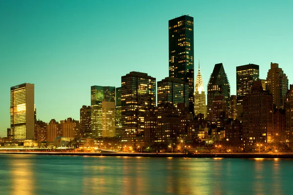 Skyline Midtown Manhattan Notte New York Stati Uniti America — Foto Stock