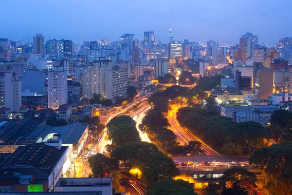 Widok Panoramę Centrum Miasta Alei Maio Sao Paulo Brazylia — Zdjęcie stockowe