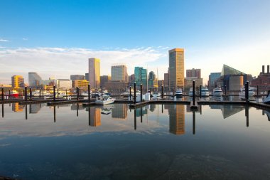 Şehir şehir manzarası, INNER Harbor ve marina, Baltimore, Maryland, ABD