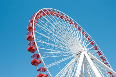 Ferris Wheel against a blue sky in Chicago clipart