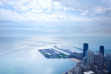 Havadan görünümü Lake Michigan, Chicago, Illinois, ABD