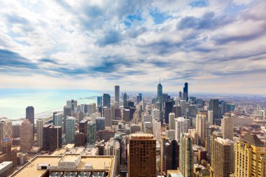 Downtown Chicago, Illinois, ABD Skyline yükseltilmiş görünümü