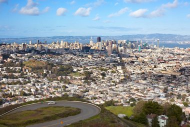 Panoramik San Francisco İkiz Tepeler park, California, ABD
