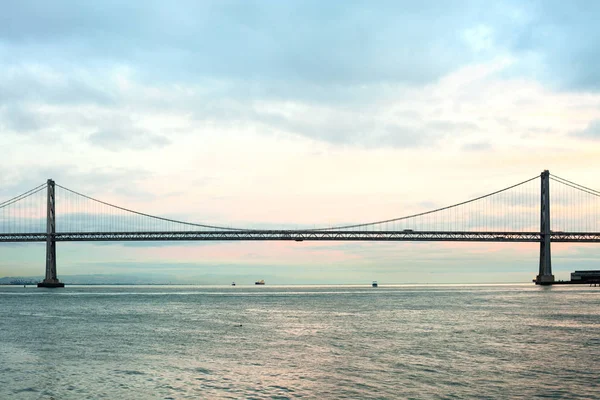 Bay Bridge Bij Schemering San Francisco Californië Verenigde Staten — Stockfoto