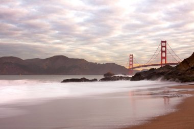 Golden Gate Bridge from Baker Beach, San Francisco, California, USA clipart