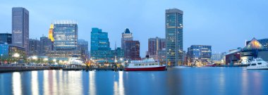 Downtown city skyline and Inner Harbor, Baltimore, Maryland, USA clipart