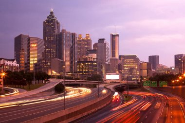 Şehir Atlanta gece, Georgia, ABD