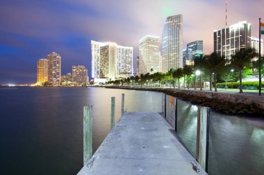 Brickell anahtar, Miami, Florida, ABD ve şehir şehir manzarası