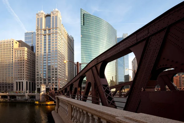 Мост Через Реку Чикаго Чикаго Иллинойс Сша — стоковое фото