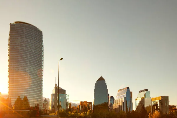 Skyline Edifícios Modernos Distrito Las Condes Santiago Chile — Fotografia de Stock
