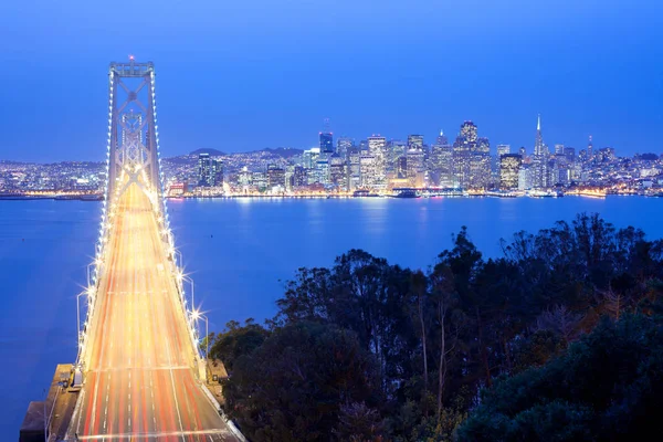 Bay Bridge City Skyline San Francisco California Estados Unidos — Foto de Stock