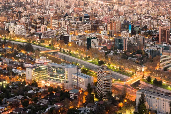 Santiago Região Metropolitana Chile Junho 2013 Vista Panorâmica Lotado Distrito — Fotografia de Stock