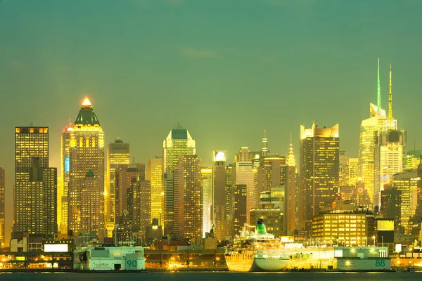 Skyline Центрі Манхеттена Нью Йорк Нью Йорк Сша — стокове фото