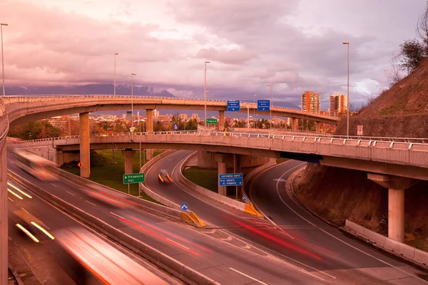 Перекресток Автострад Округе Витакура Сантьяго Чили — стоковое фото