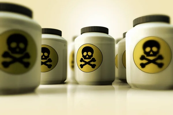 Rendering Group Bottles Poison — Stock Photo, Image